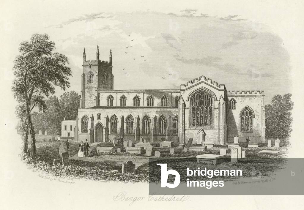 Bangor Cathedral, North Wales (engraving)