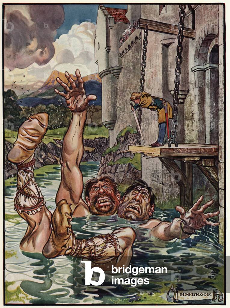 Illustration for Jack the Giant Killer (colour litho)