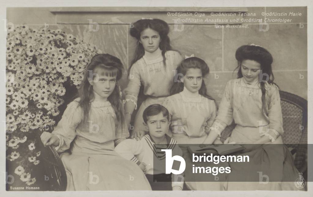 The children of Tsar Nicholas II of Russia. (b/w photo)