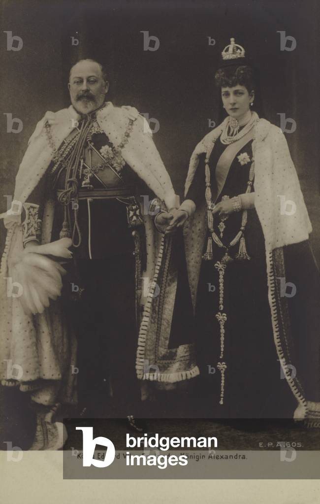 King Edward VII, Queen Alexandra (b/w photo)