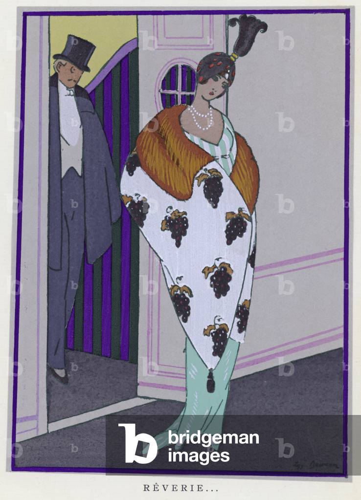 Women's fashion from the 1910s. (colour litho)