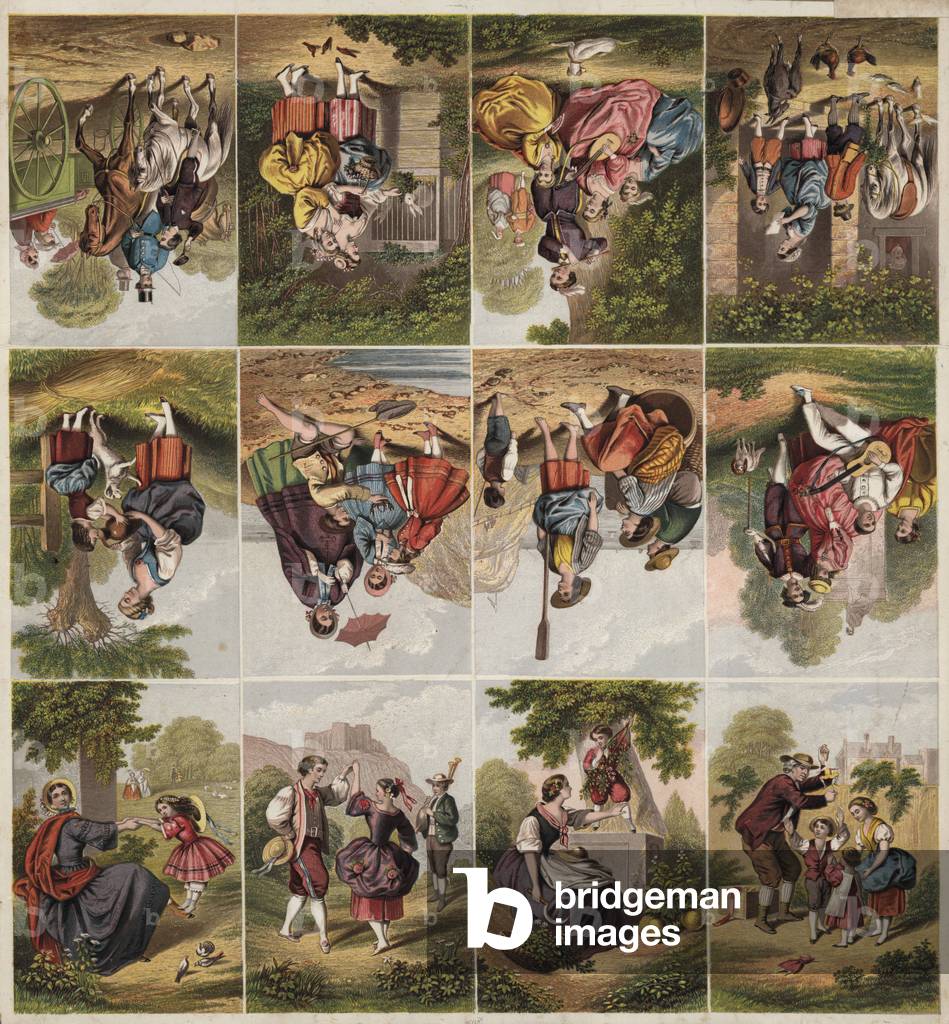 Page of Victorian printed scraps (coloured engraving)