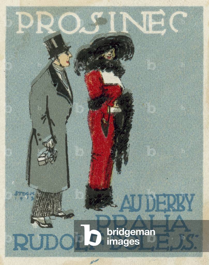 December. Au Derby Rudolf Dole fashions, Prague (colour litho)