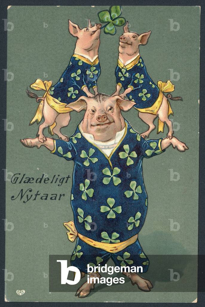 Happy New Year (colour litho)