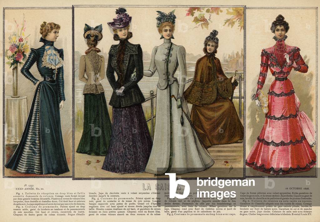 La Saison fashions (coloured engraving)