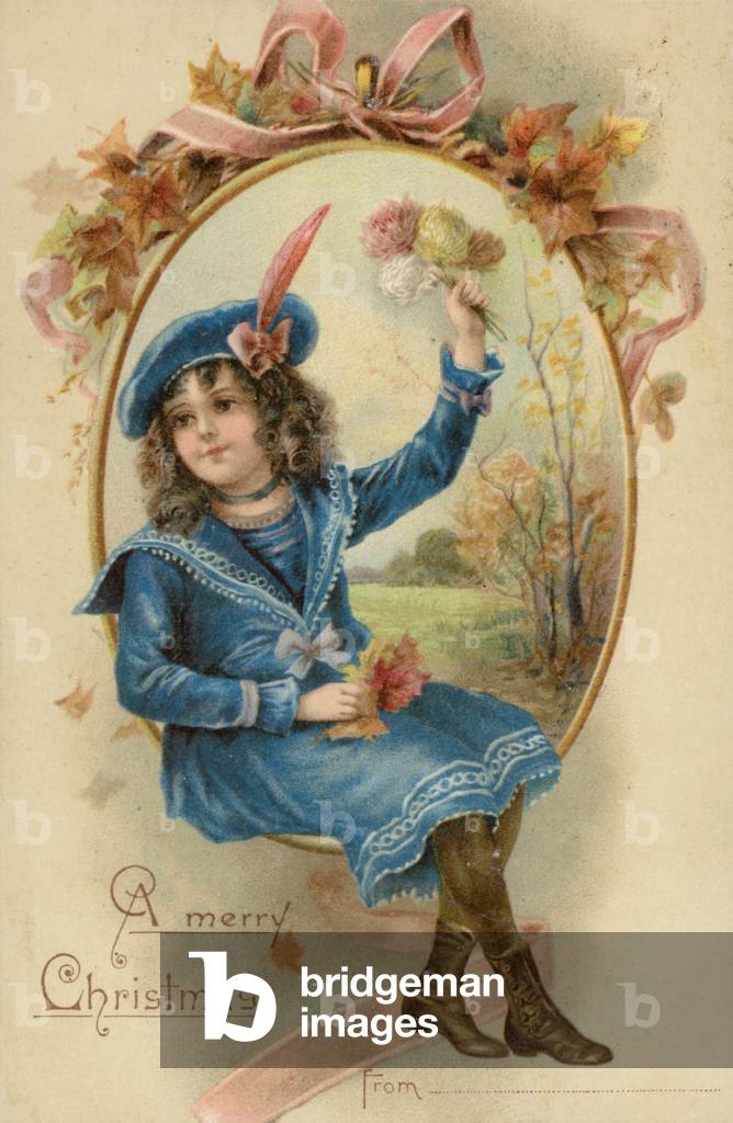 A Merry Christmas (colour litho)