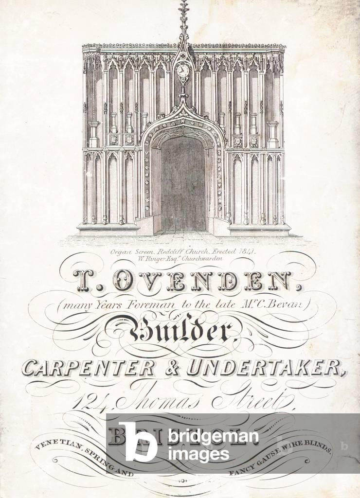 Trade card, T Ovenden (engraving)