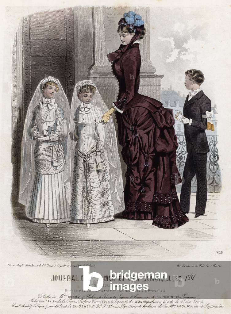 French fashion plate, late 19th century (coloured engraving)