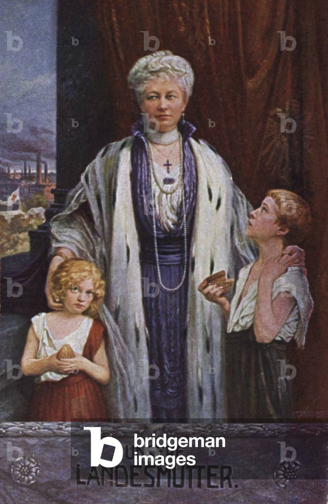 Empress Augusta Victoria of Germany, mother of the nation (colour litho)