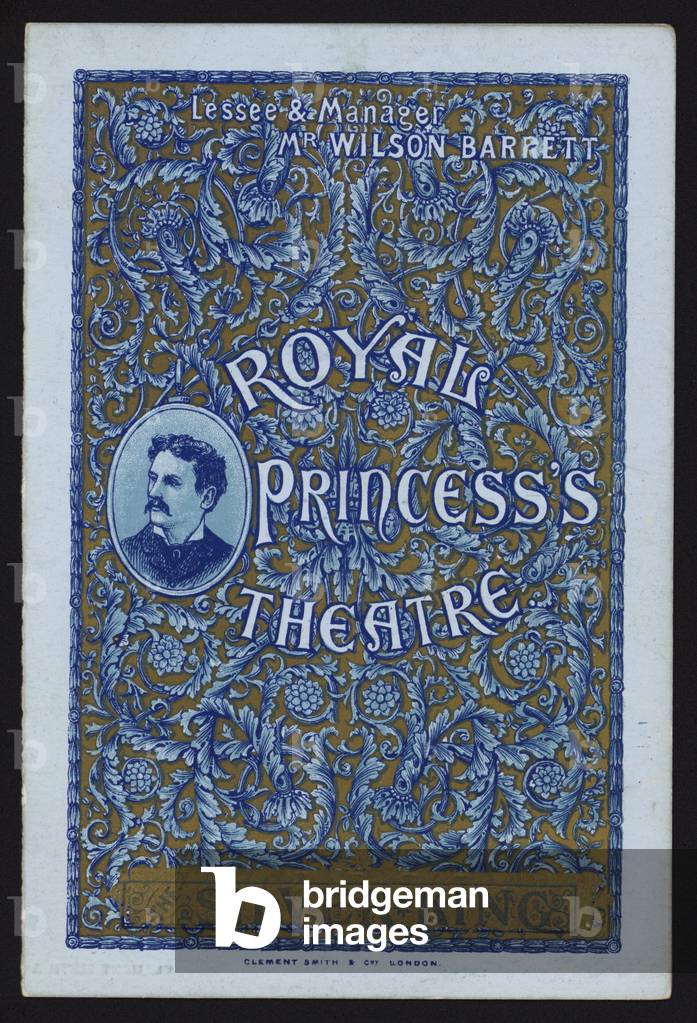 Advertisement for Wilson Barrett's production of Henry Arthur Jones and Henry Herman's melodrama The Silver King at the Royal Princess's Theatre, London, 1882 (colour litho)