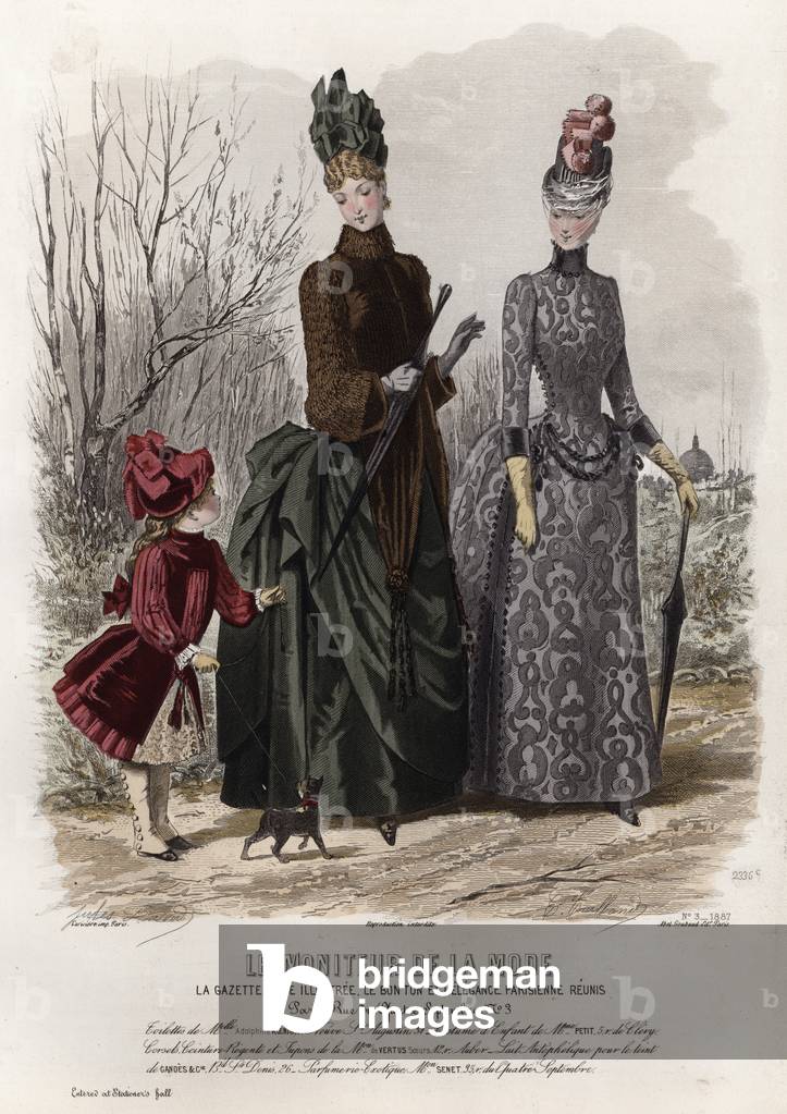 French fashion plate, late 19th century (coloured engraving)