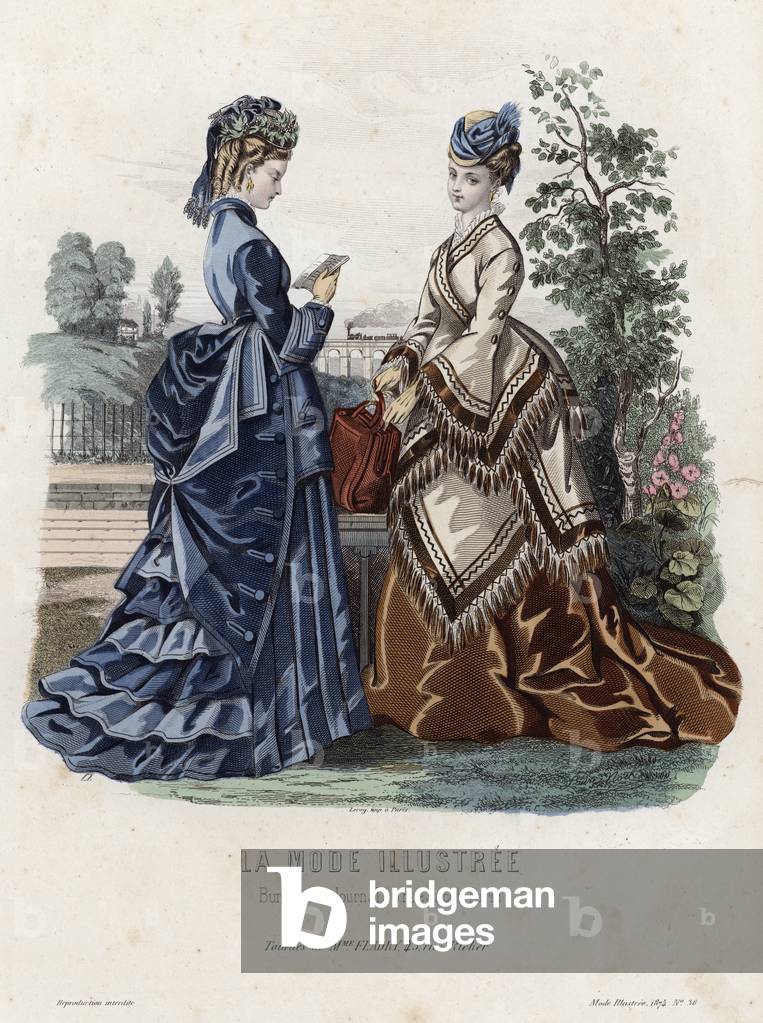 French fashion plate, late 19th century (coloured engraving)