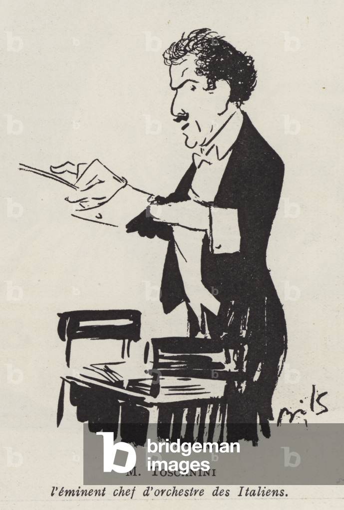 Arturo Toscanini, Italian orchestra conductor (litho)