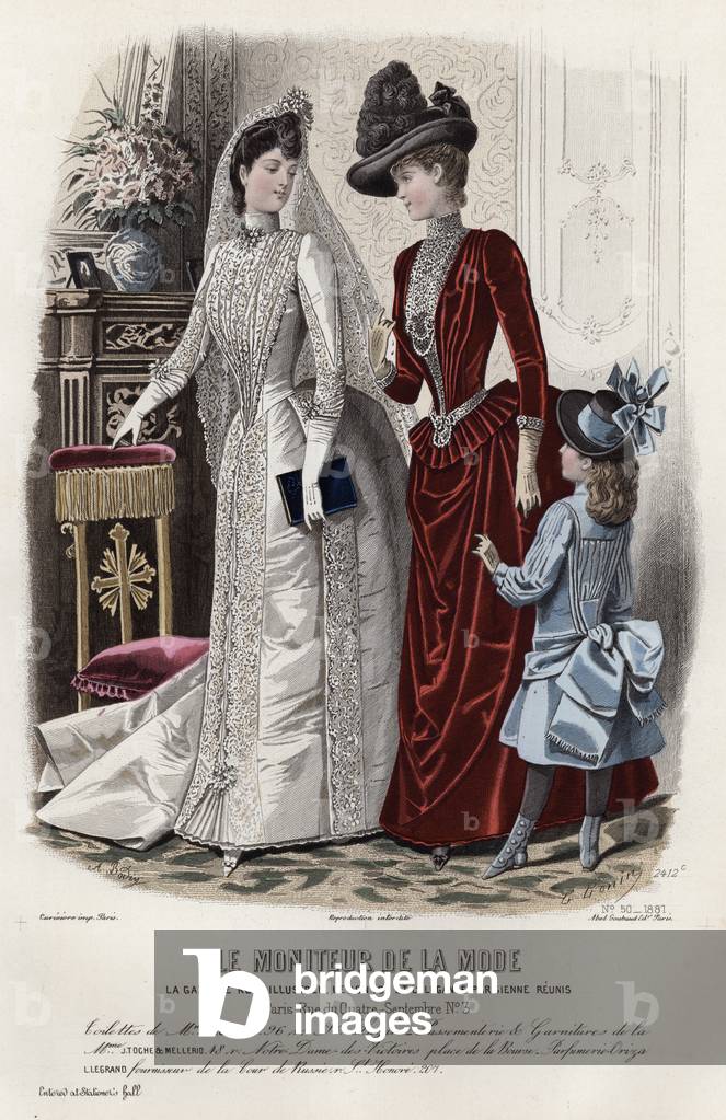 French fashion plate, late 19th century (coloured engraving)