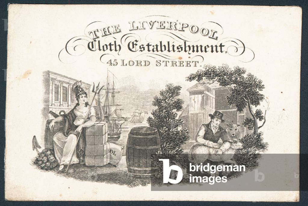 The Liverpool Cloth Establishment, trade card (engraving)