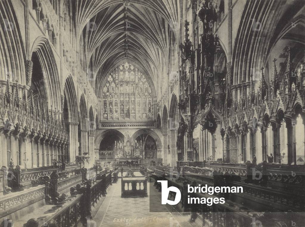 Choir, Exeter Cathedral, Devon (b/w photo)