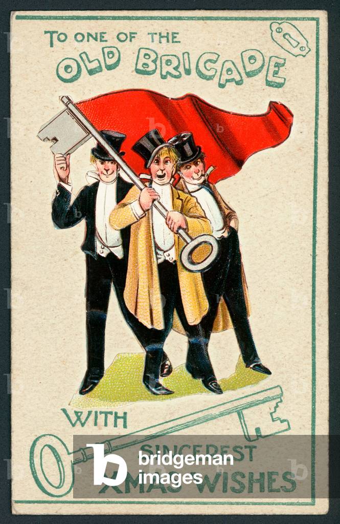 To one of the old brigade with sincerest Xmas wishes - Christmas card (chromolitho)