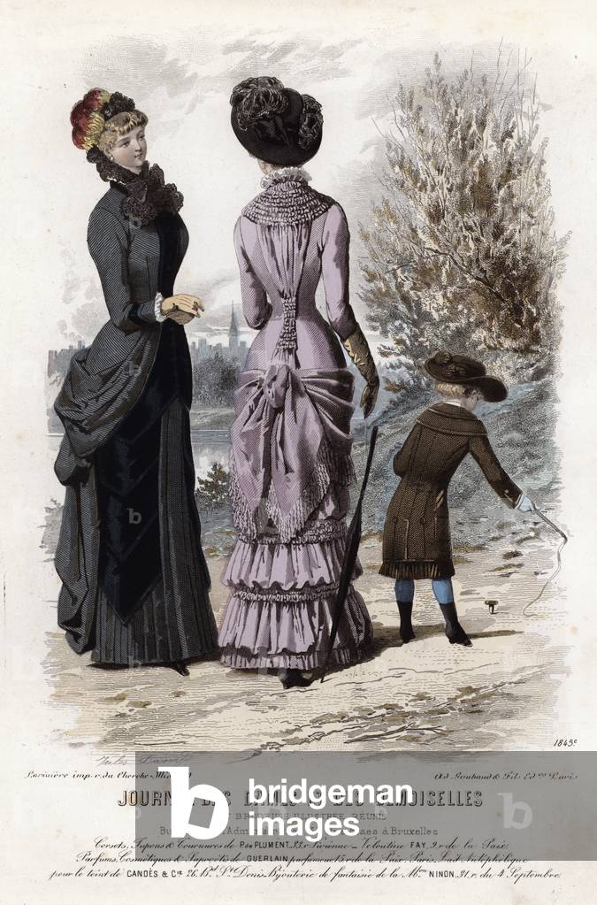 French fashion plate, late 19th century (coloured engraving)