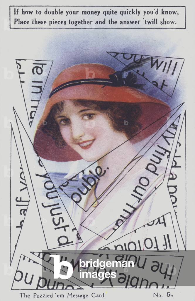 Portrait of a woman wearing a red hat (colour litho)