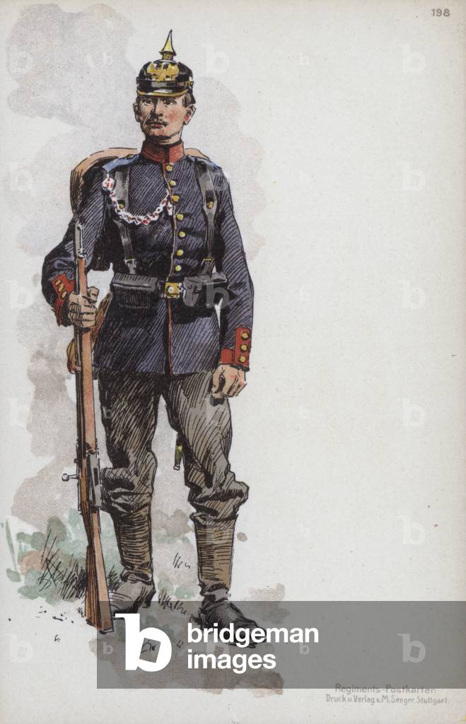 German Army infantry soldier (colour litho)