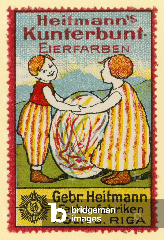 Heitmann's multicoloured egg paints (colour litho)