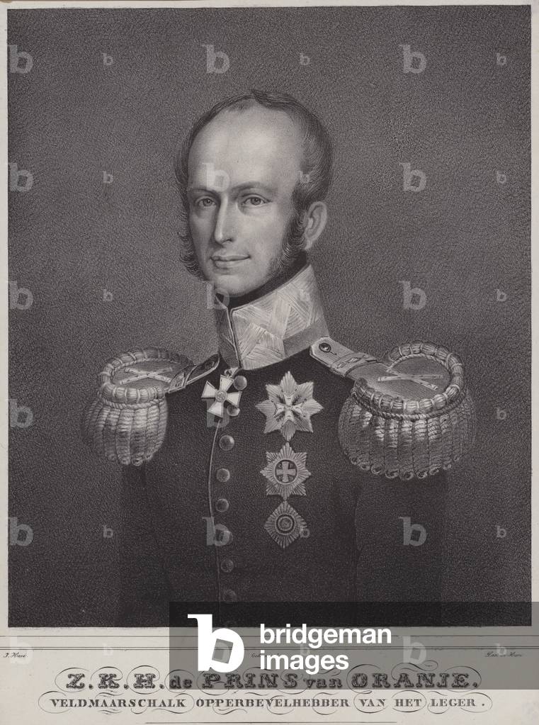 William, Prince of Orange, eldest son of King William I of the Netherlands (litho)