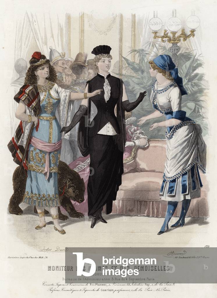 French fashion plate, late 19th century (coloured engraving)