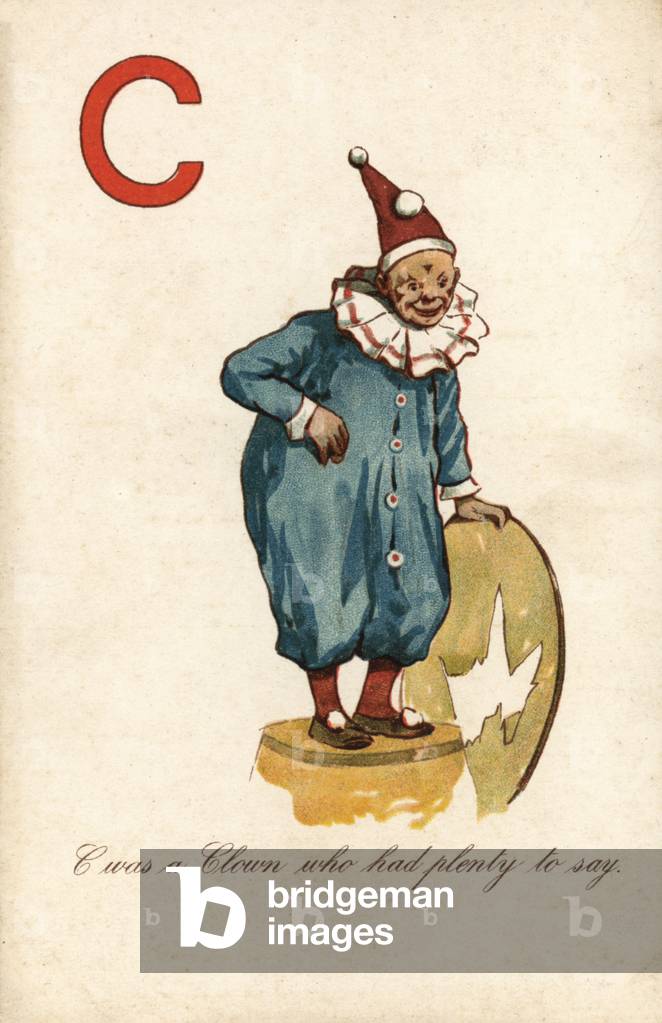 C, Clown (colour litho)
