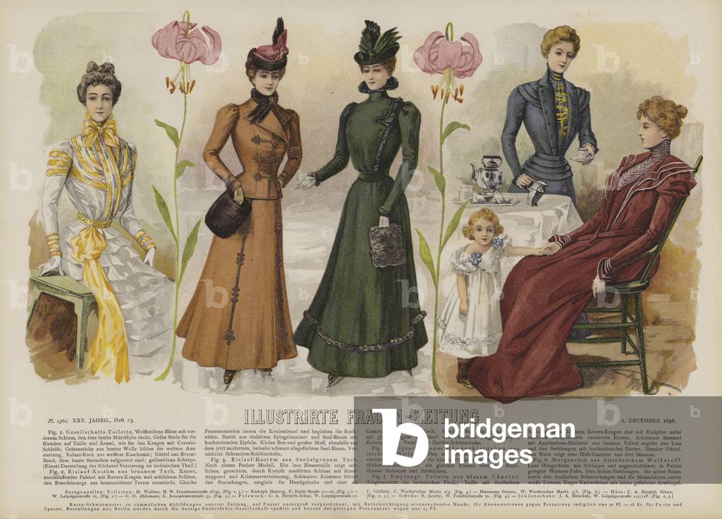 Illustration for Illustrirte Frauen-Zeitung (colour litho)