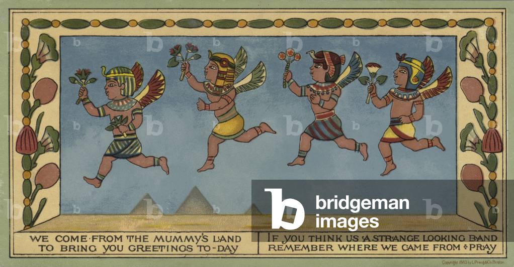 Egyptian themed Christmas card (colour litho)