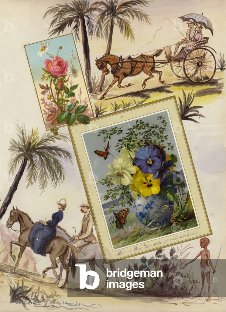 Page from late Victorian scrapbook (multimedia)