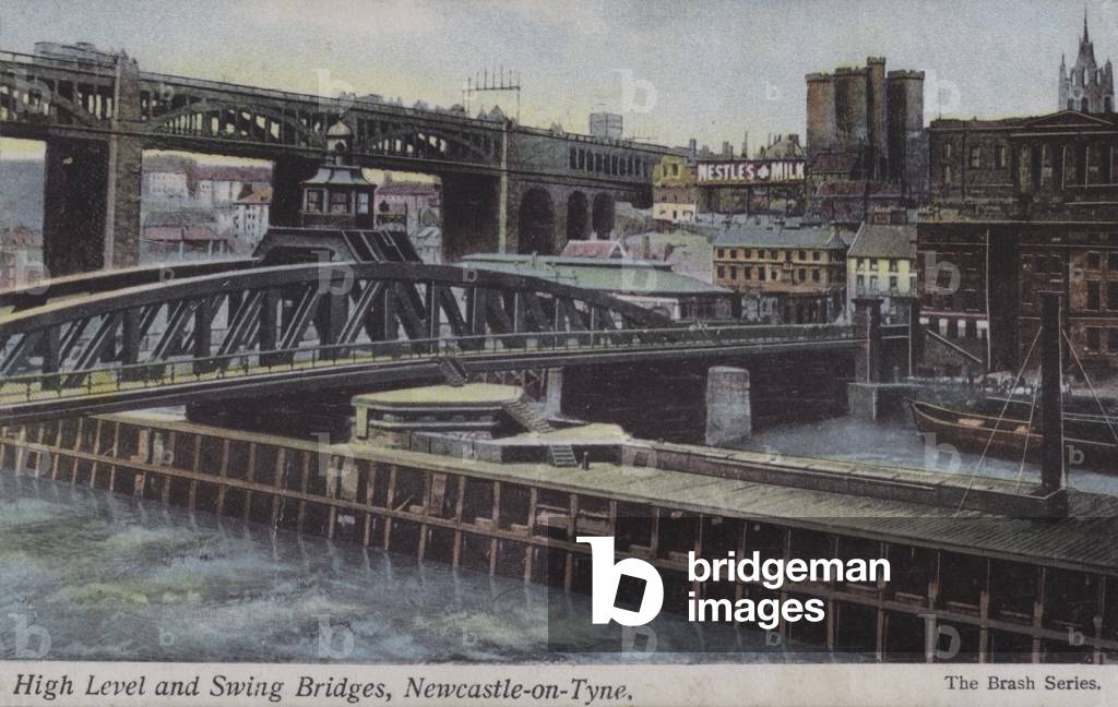 High Level and Swing Bridges, Newcastle-On-Tyne (photo)
