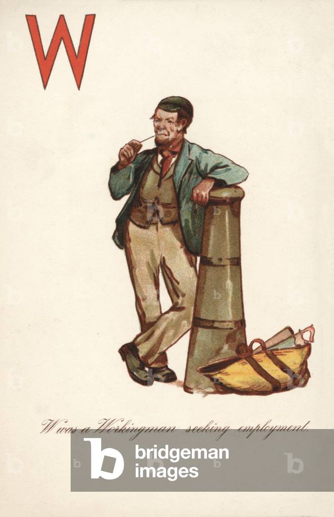 W, Workingman (colour litho)
