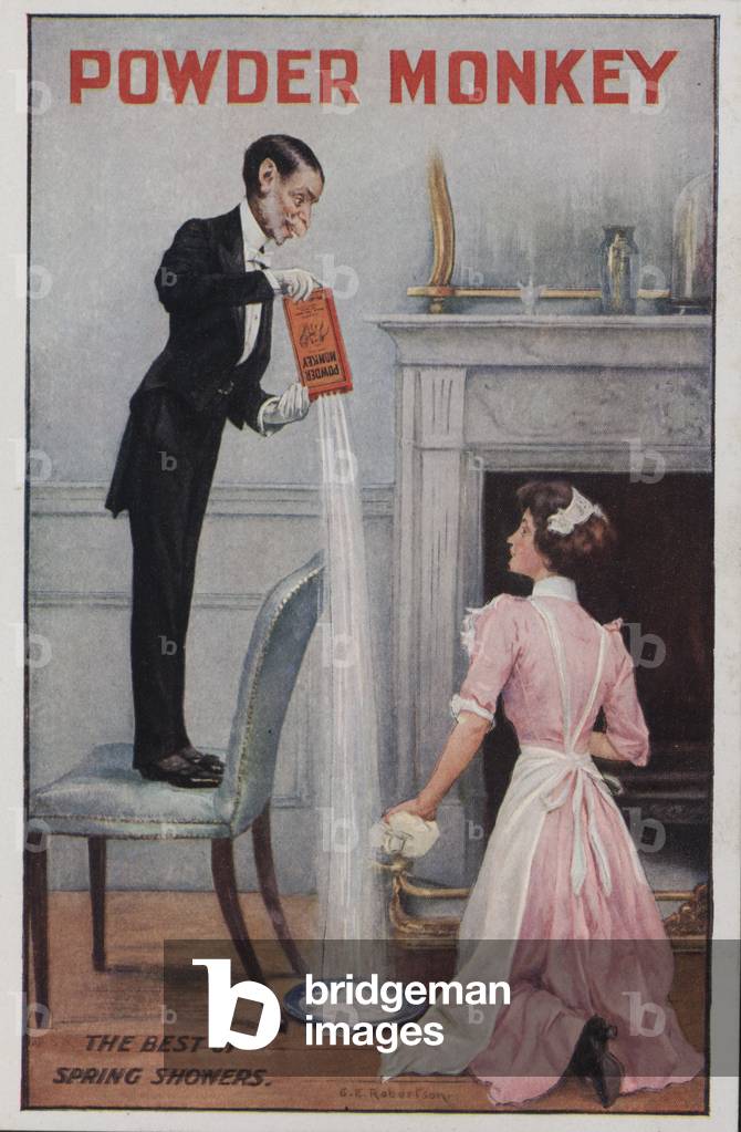 Advertisement for Powder Monkey soap (colour litho)