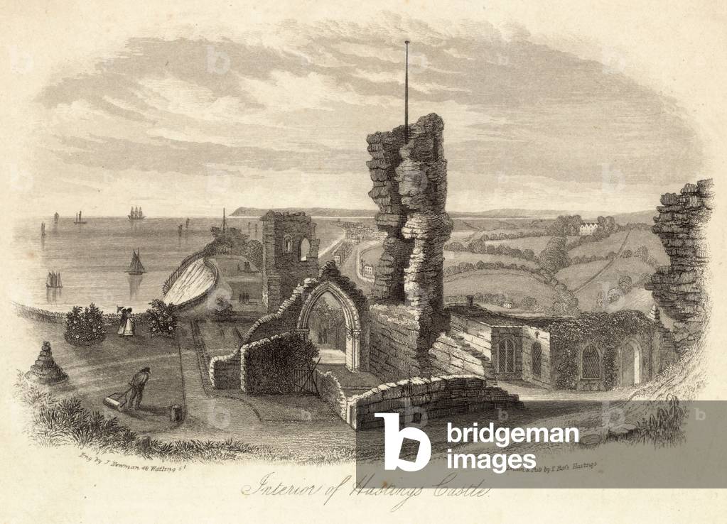 Interior of Hastings Castle (engraving)