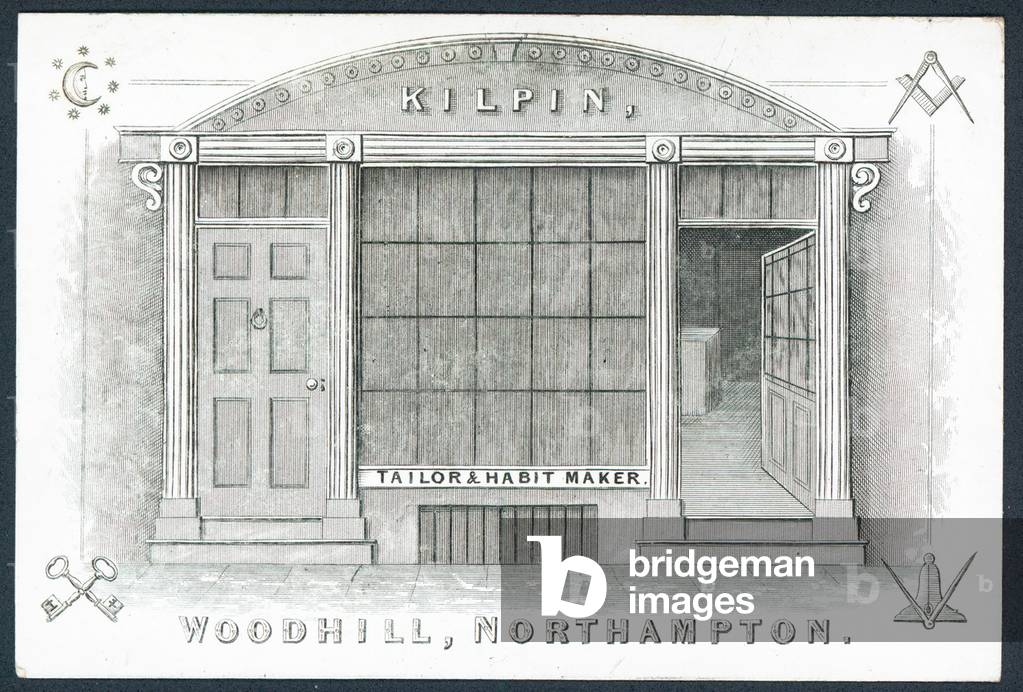 Kilpin, tailor and habit maker, trade card (engraving)