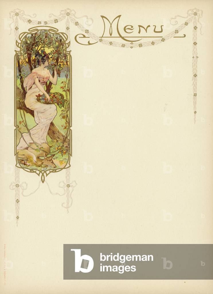 Art Nouveau design for a menu (colour litho)