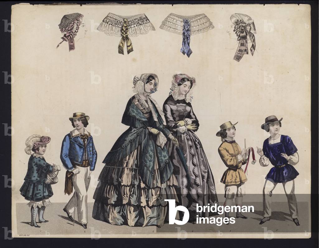 German fashion plate, mid 19th century (coloured engraving)