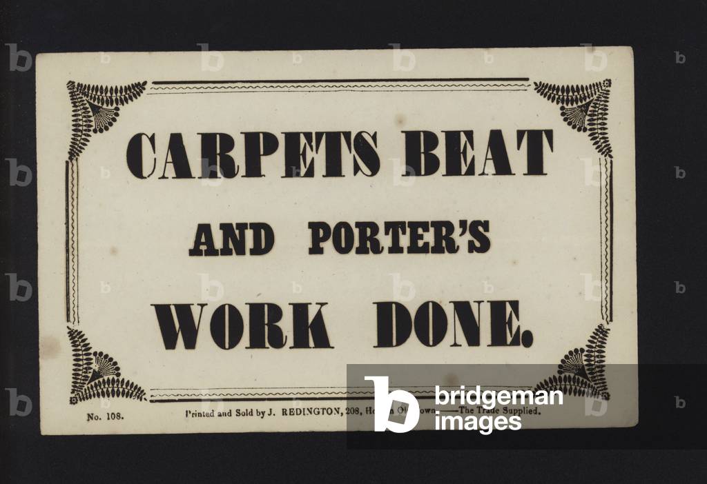 Advertisement: Carpets beat and porter's work done (type)