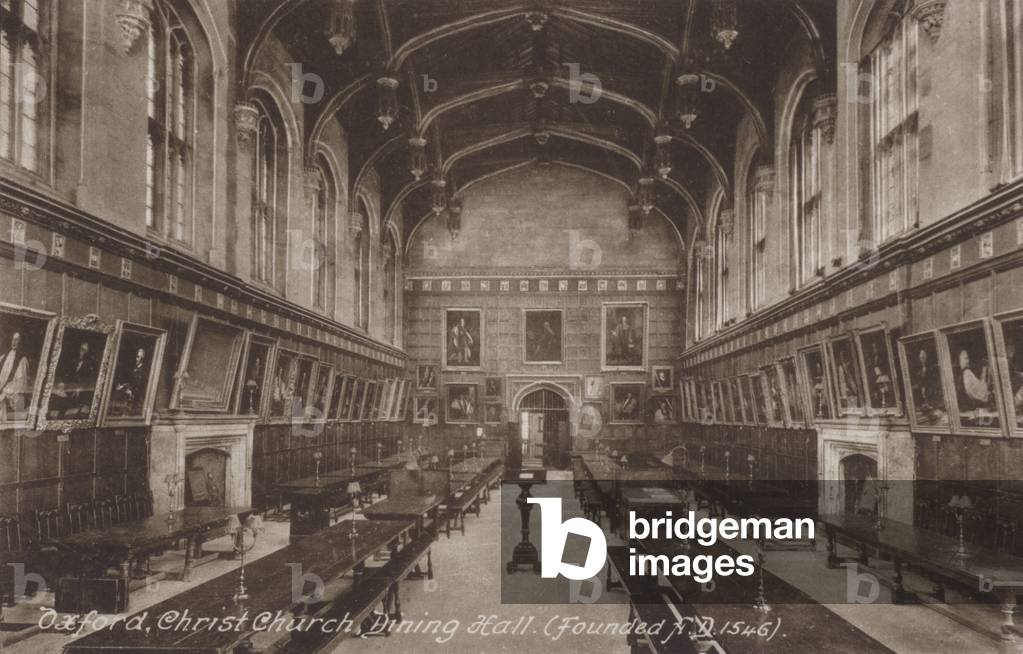 Oxford, Christ Church, Dining Hall (b/w photo)