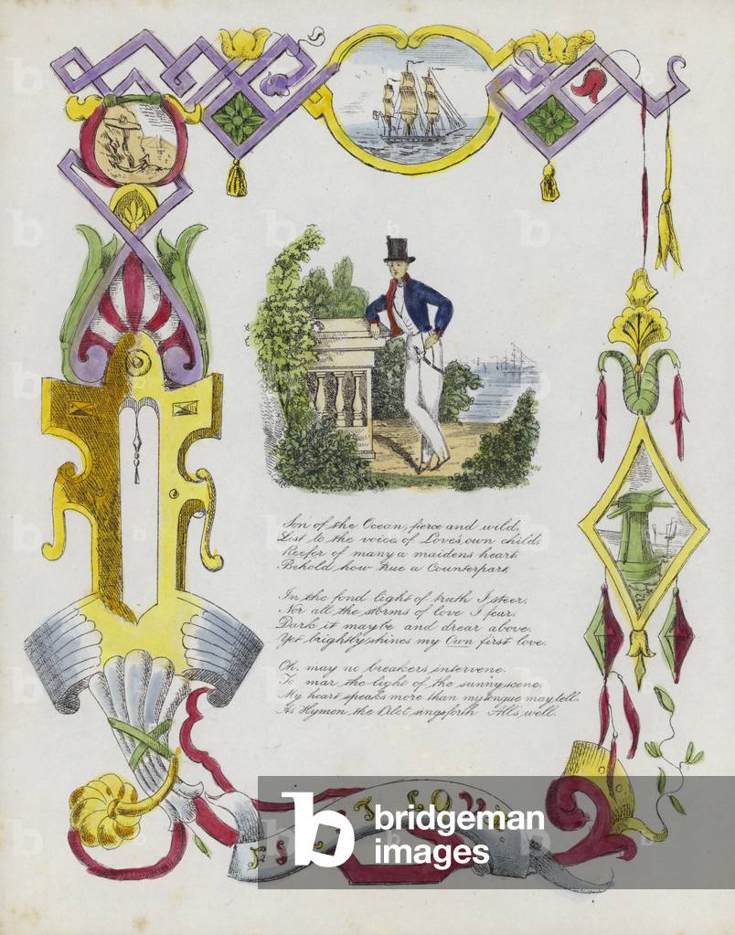 First Love, British Valentine card (colour litho)