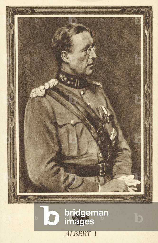 Albert I, King of the Belgians (litho)