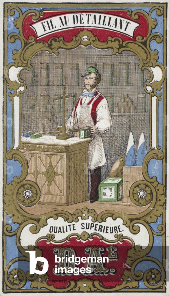 Label for retailer's thread (colour litho)