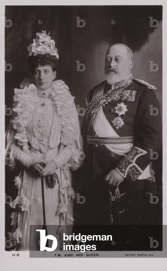 King Edward VII, Queen Alexandra (b/w photo)