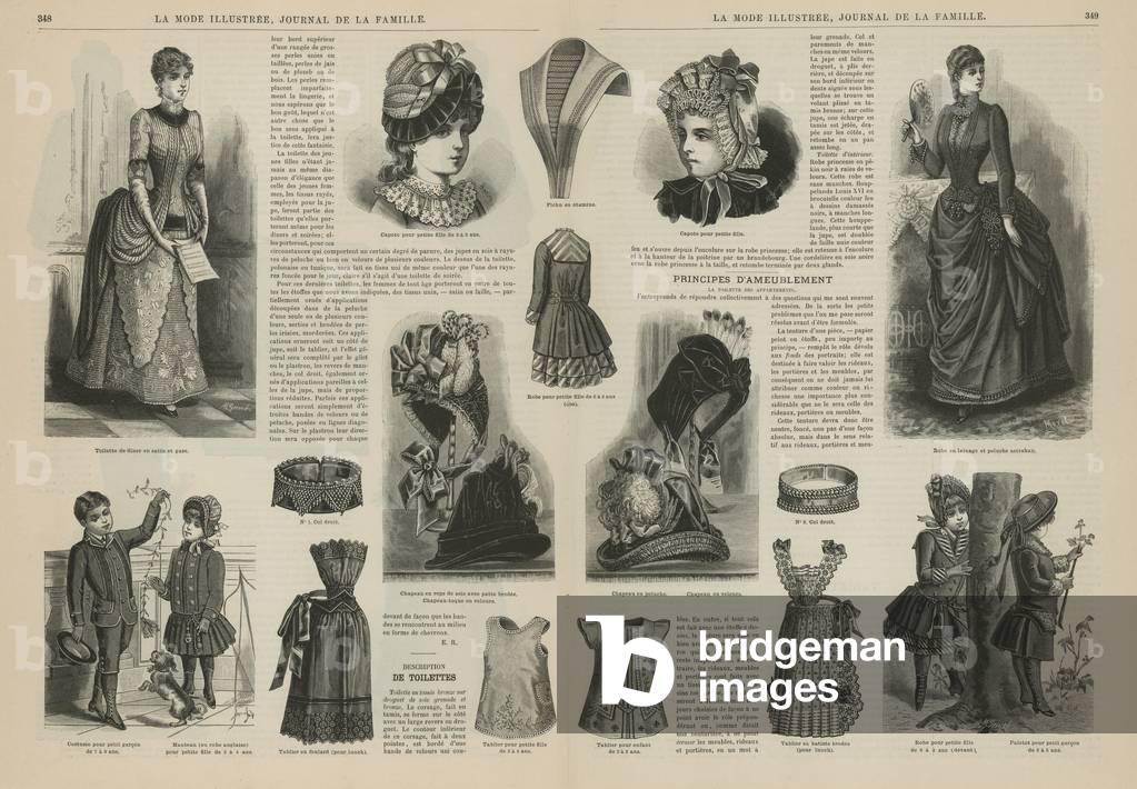 Page from La Mode Illustree, 1885 (engraving)