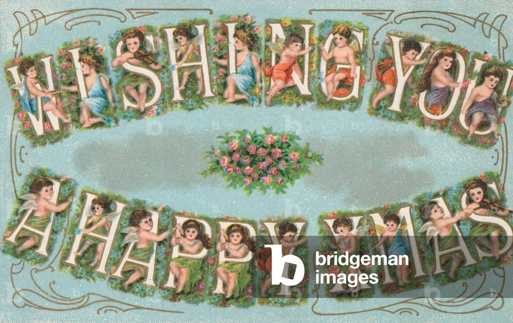 Wishing You a Happy Xmas (colour litho)