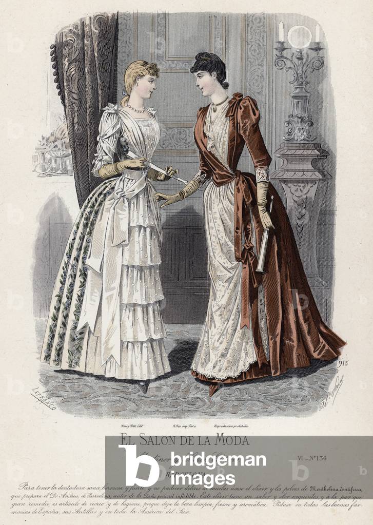 French fashion plate, late 19th century (coloured engraving)