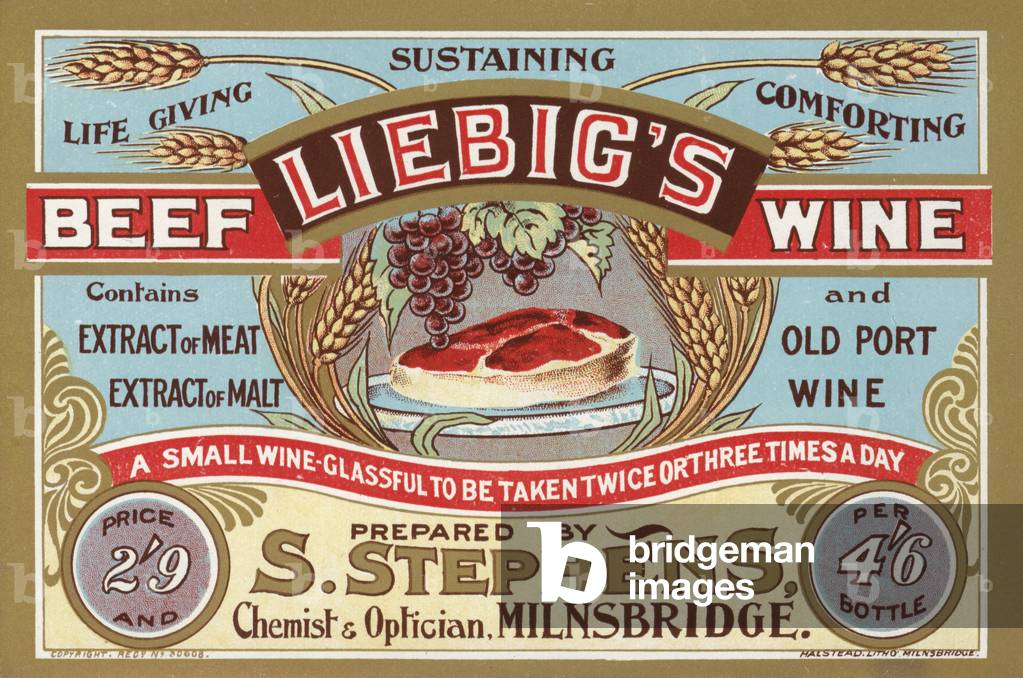 Advertisement for Liebig's Beef Wine (colour litho)