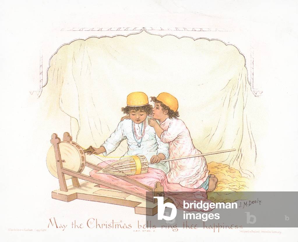 Arabic Boys, Christmas Card (chromolitho)