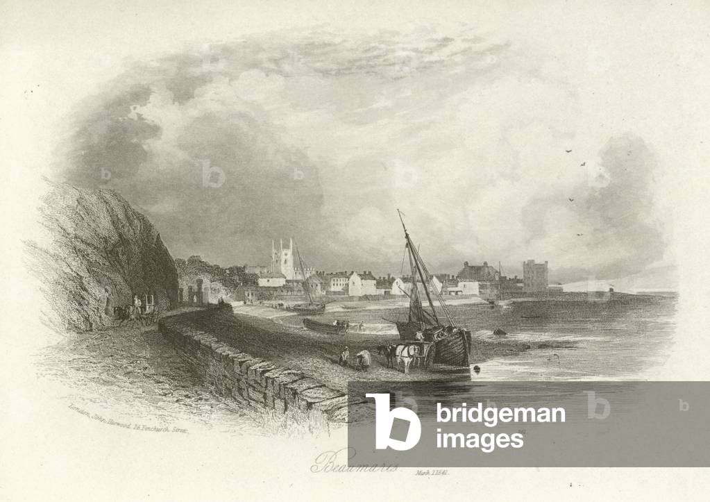 Beaumaris, Anglesey, Wales (engraving)